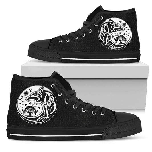 Viking High Top Shoes, Skoll and Hati Rune Tattoo RLT12