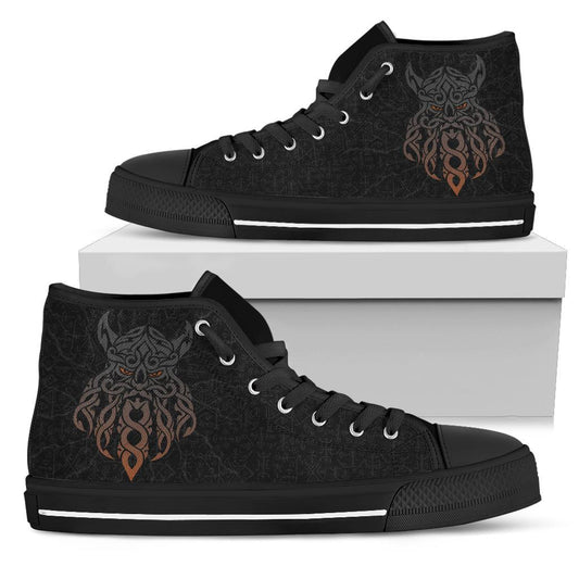Viking High Top Shoes, Odin God Furthark Tattoo Special RLT12