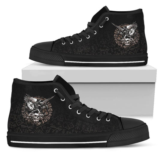 Viking Warrior Tattoo Odin High Top Shoes RLT12