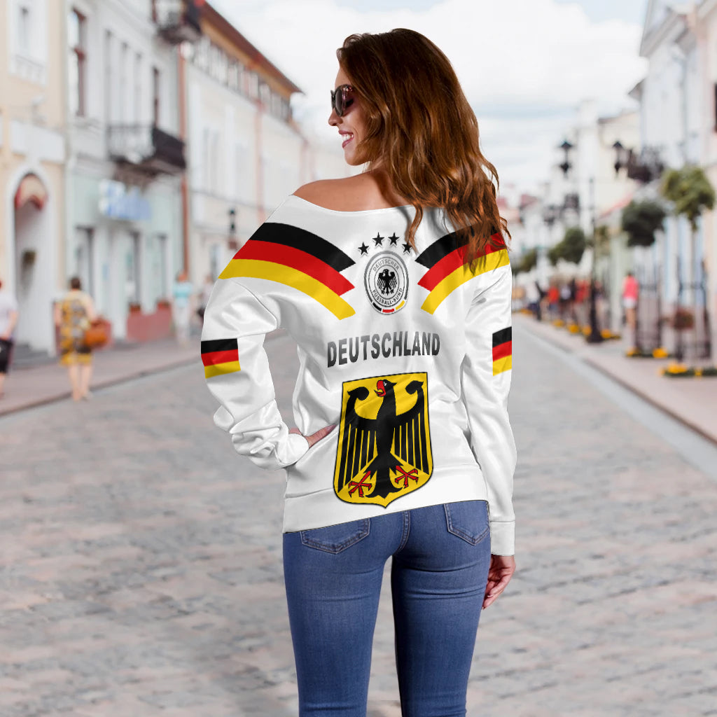 Germany Football Off Shoulder Sweater Deutschland 2022 Style LT13
