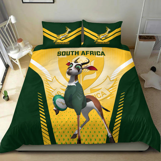 South Africa Rugby Bedding Set 2023 World Cup Springboks Mascot LT14