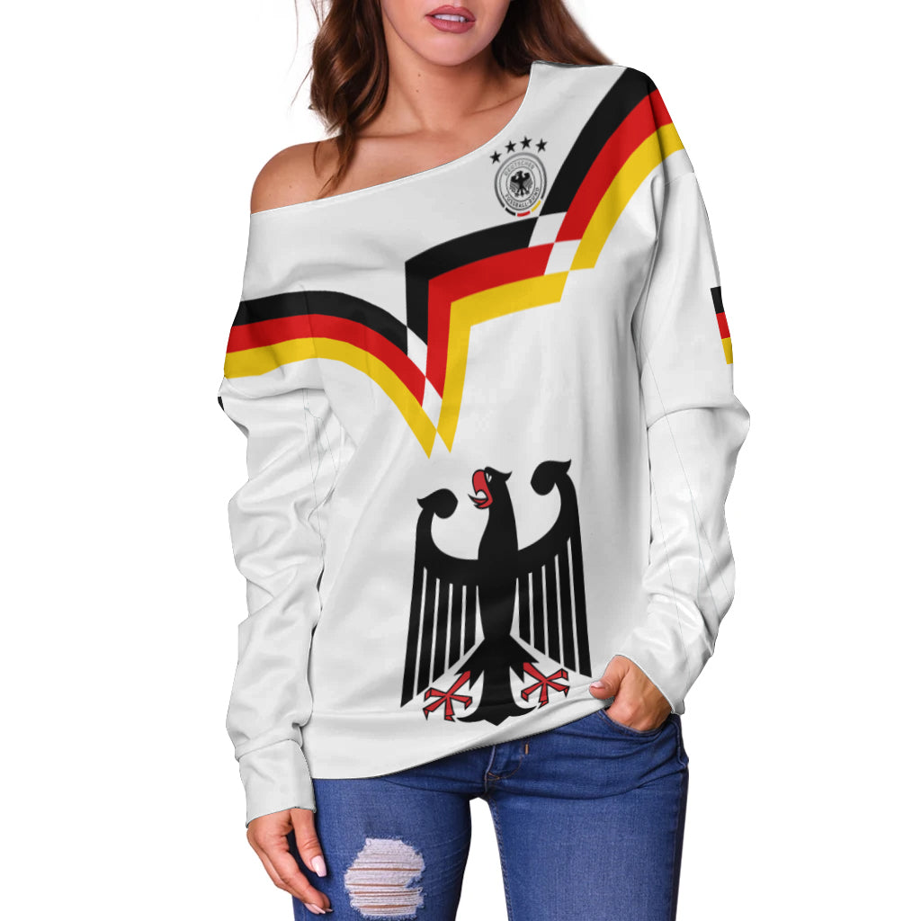 Germany Football Off Shoulder Sweater Deutschland 2022 Style LT13