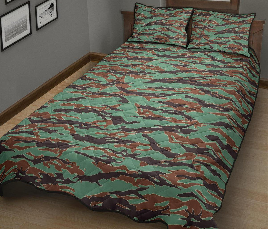 Army Guyana Tiger Stripe Camouflage Seamless Quilt Bed Set RLT8