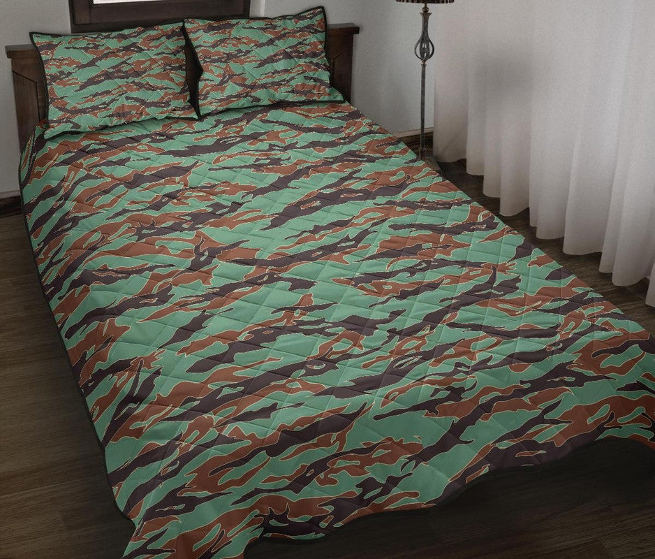Army Guyana Tiger Stripe Camouflage Seamless Quilt Bed Set RLT8