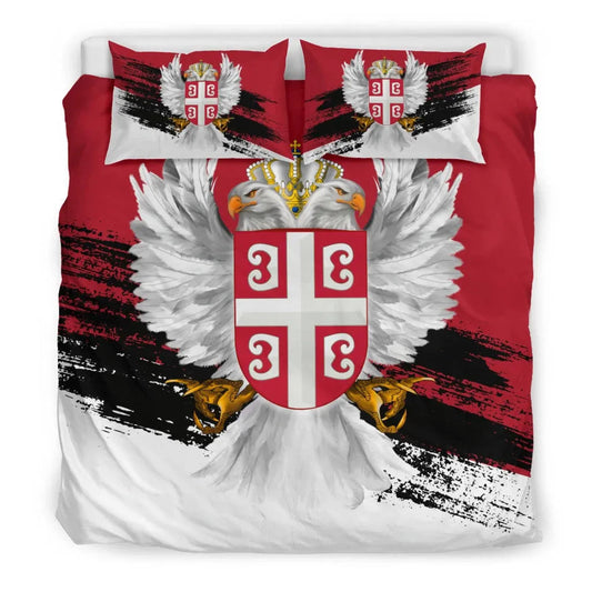Serbia Bedding Set Serbian White Eagle RLT7
