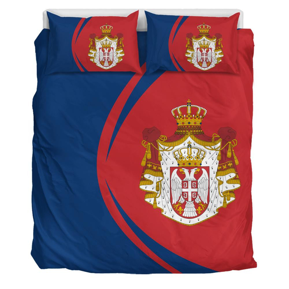 Serbia Flag Coat Of Arms Bedding Set Circle RLT7