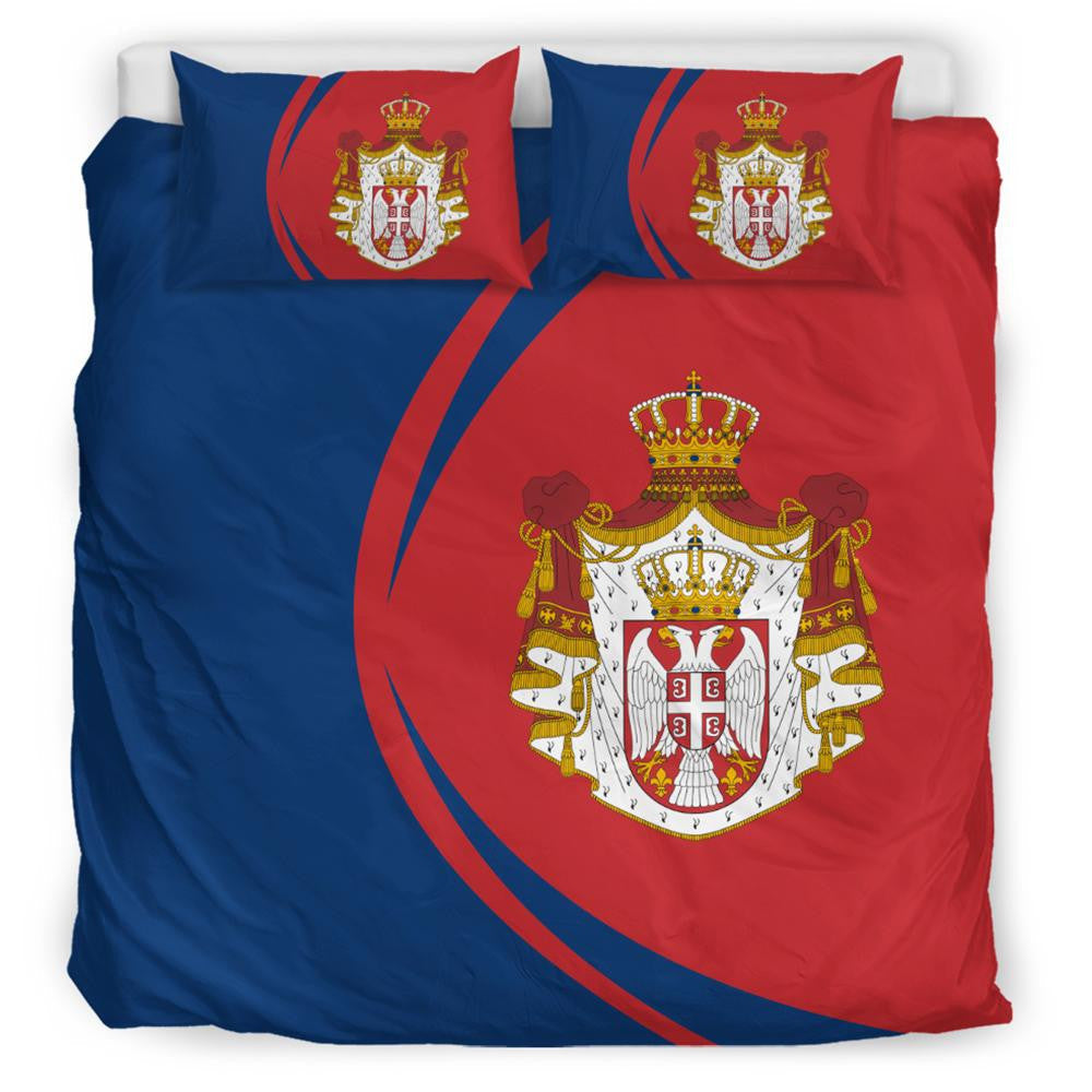 Serbia Flag Coat Of Arms Bedding Set Circle RLT7