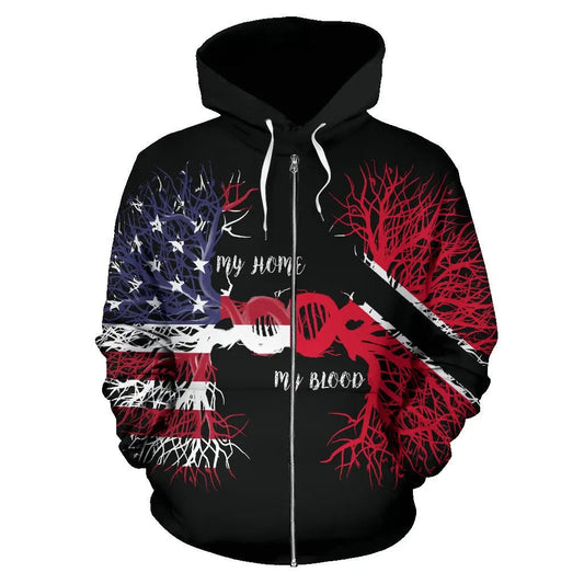 American Grown Trinidad & Tobago Root DNA Zip Hoodie2 RLT6