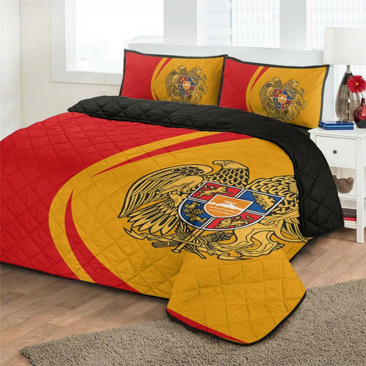 Armenia Flag Coat Of Arms Quilt Bed Set Circle 1 RLT8