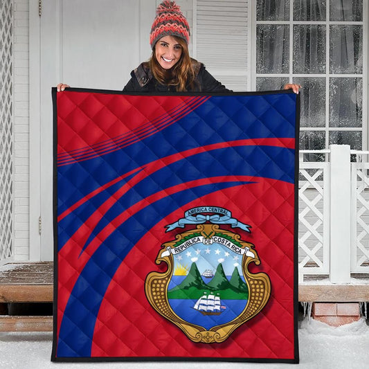 Costa Rica Coat Of Arms Premium Quilt Cricket RLT13
