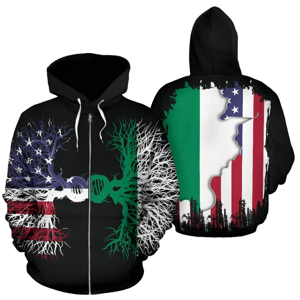 American Grown Nigeria Root Dna Zip Hoodie RLT8