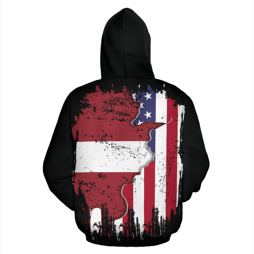 American Grown Latvia Root DNA Zip Hoodie RLT6