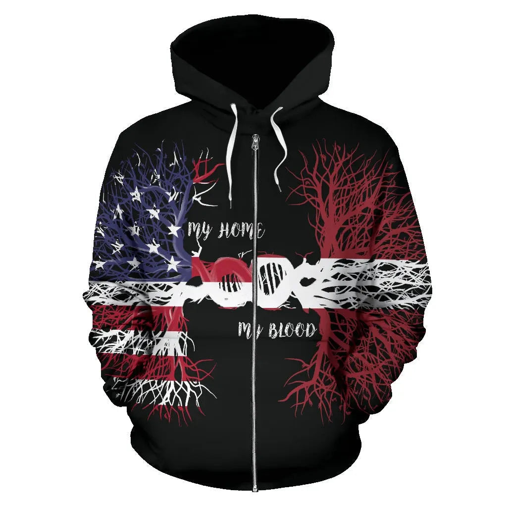 American Grown Latvia Root DNA Zip Hoodie RLT6
