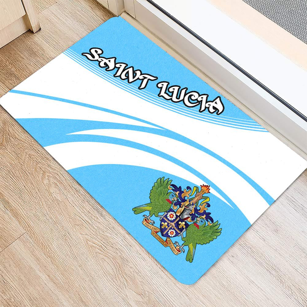 Saint Lucia Coat Of Arms Door Mat Cricket RLT6