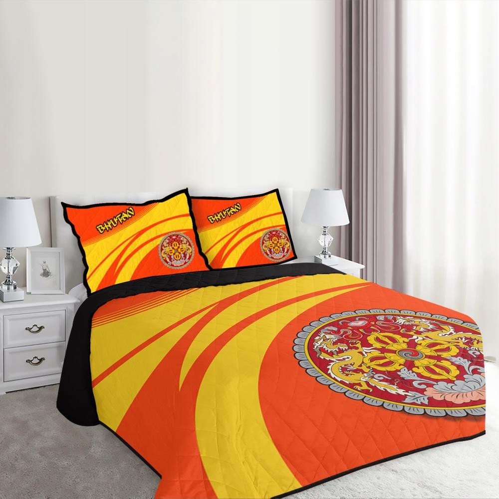 Bhutan Coat Of Arms Quilt Bed Set Cricket RLT6