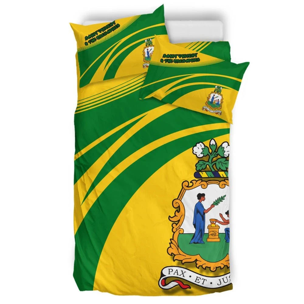 Saint Vincent and the Grenadines Coat Of Arms Bedding Set Cricket RLT13