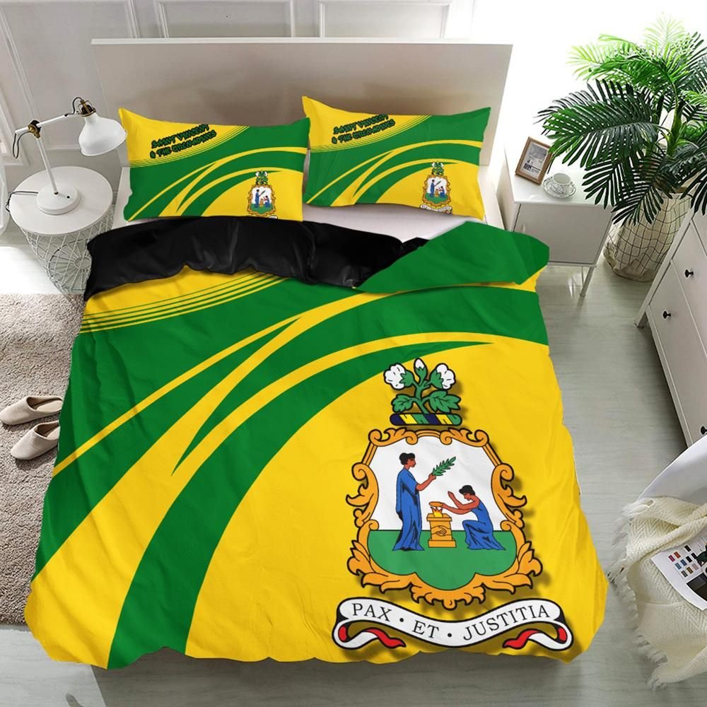 Saint Vincent and the Grenadines Coat Of Arms Bedding Set Cricket RLT13