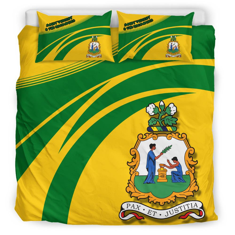 Saint Vincent and the Grenadines Coat Of Arms Bedding Set Cricket RLT13