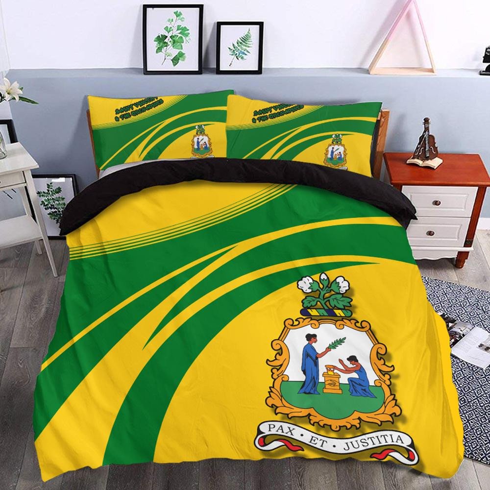 Saint Vincent and the Grenadines Coat Of Arms Bedding Set Cricket RLT13