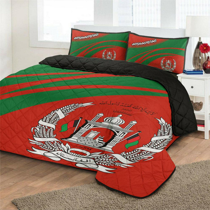 Afghanistan Coat Of Arms Quilt Bed Set Cricket RLT8