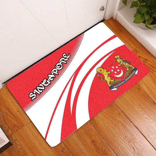 Singapore Coat Of Arms Door Mat Cricket RLT13