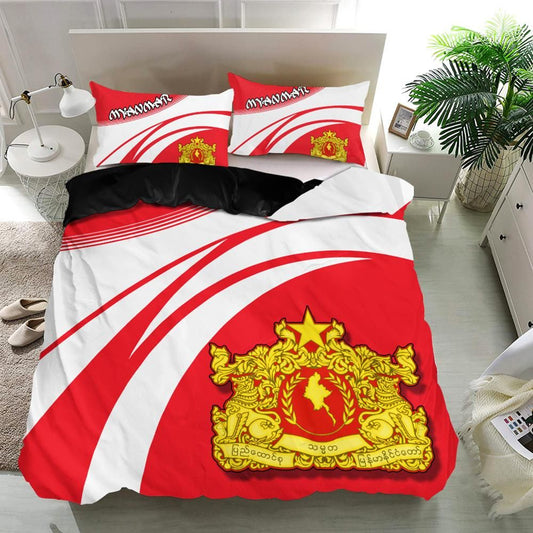 Myanmar Coat Of Arms Bedding Set Cricket RLT7