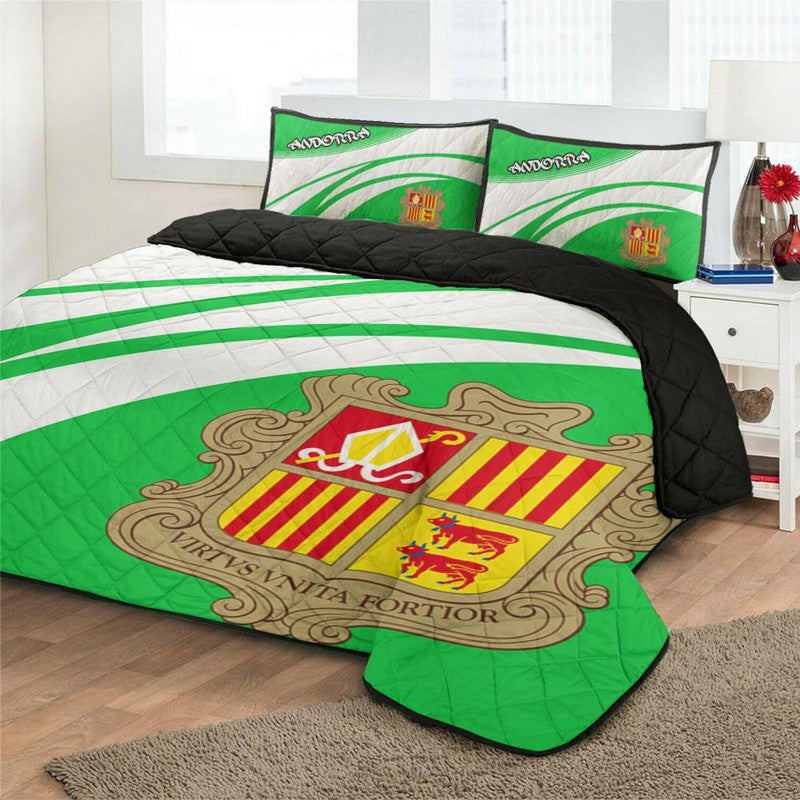 Andorra Coat Of Arms Quilt Bed Set Cricket RLT8