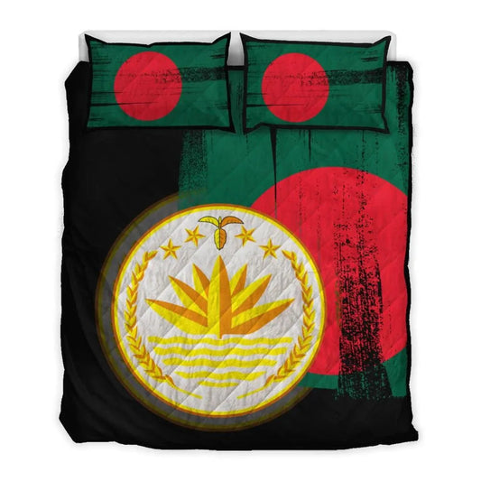Bangladesh Flag Quilt Bed Set Flag Style RLT6