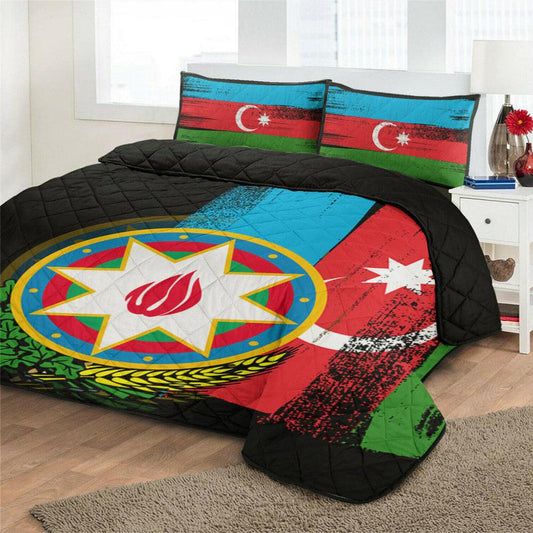 Azerbaijan Flag Quilt Bed Set Flag Style RLT8