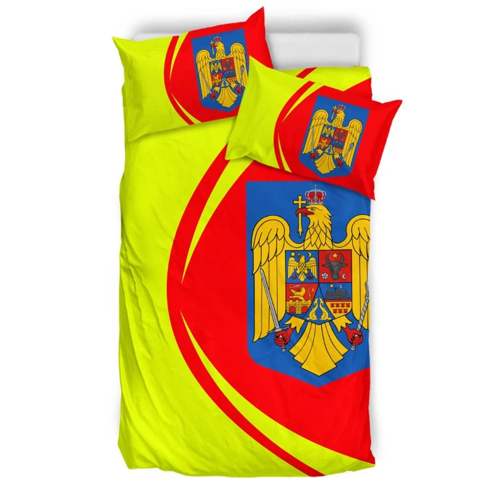 Romania Flag Coat Of Arms Bedding Set Circle RLT13
