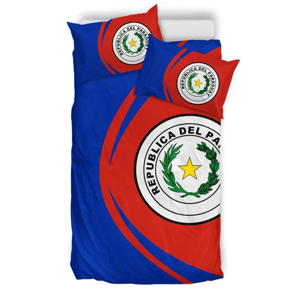 Paraguay Flag Coat Of Arms Bedding Set Circle RLT7