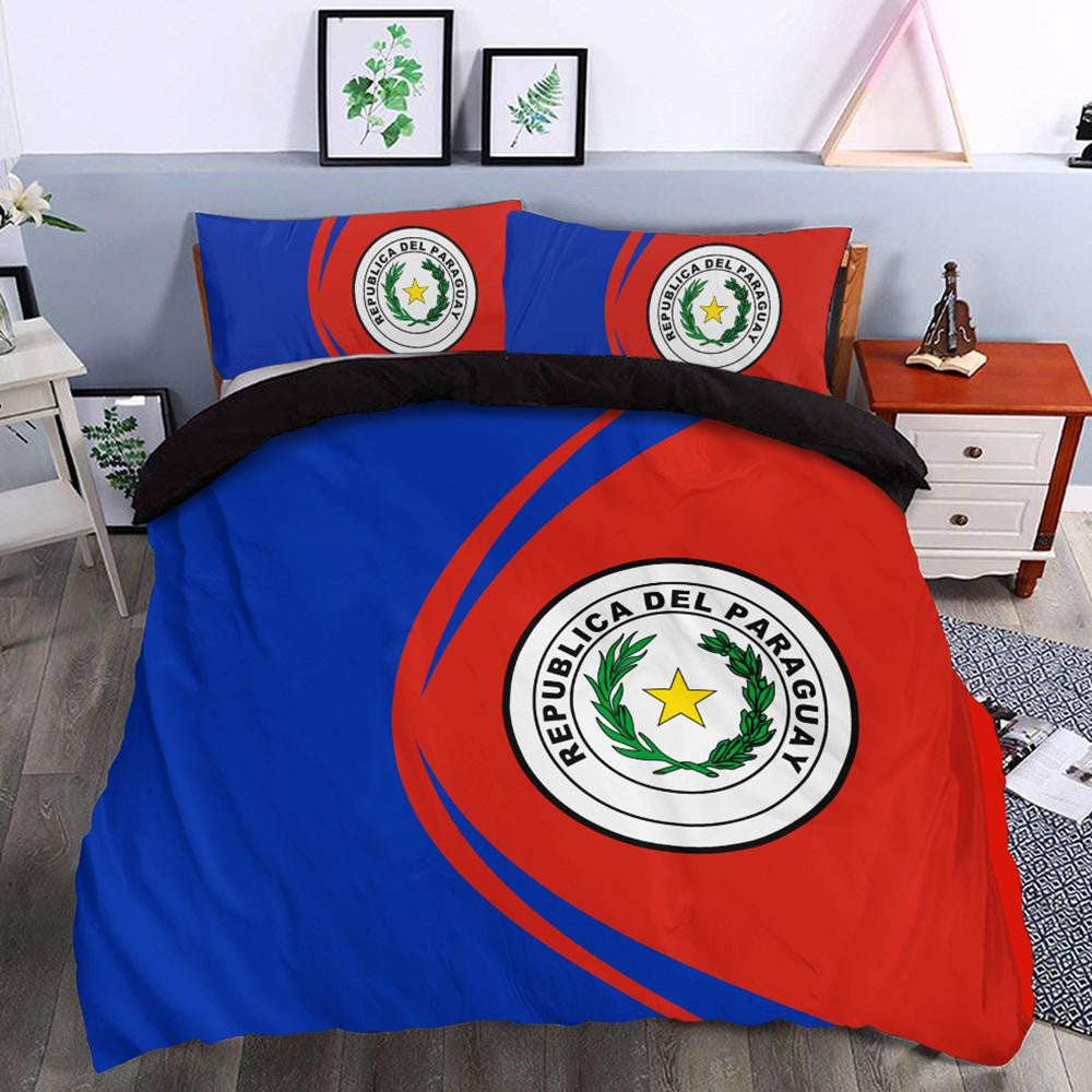 Paraguay Flag Coat Of Arms Bedding Set Circle RLT7