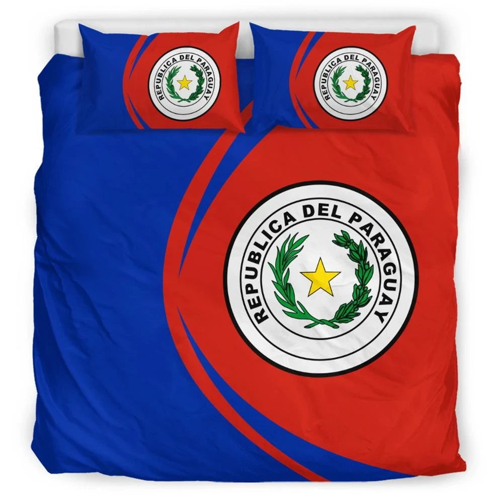 Paraguay Flag Coat Of Arms Bedding Set Circle RLT7