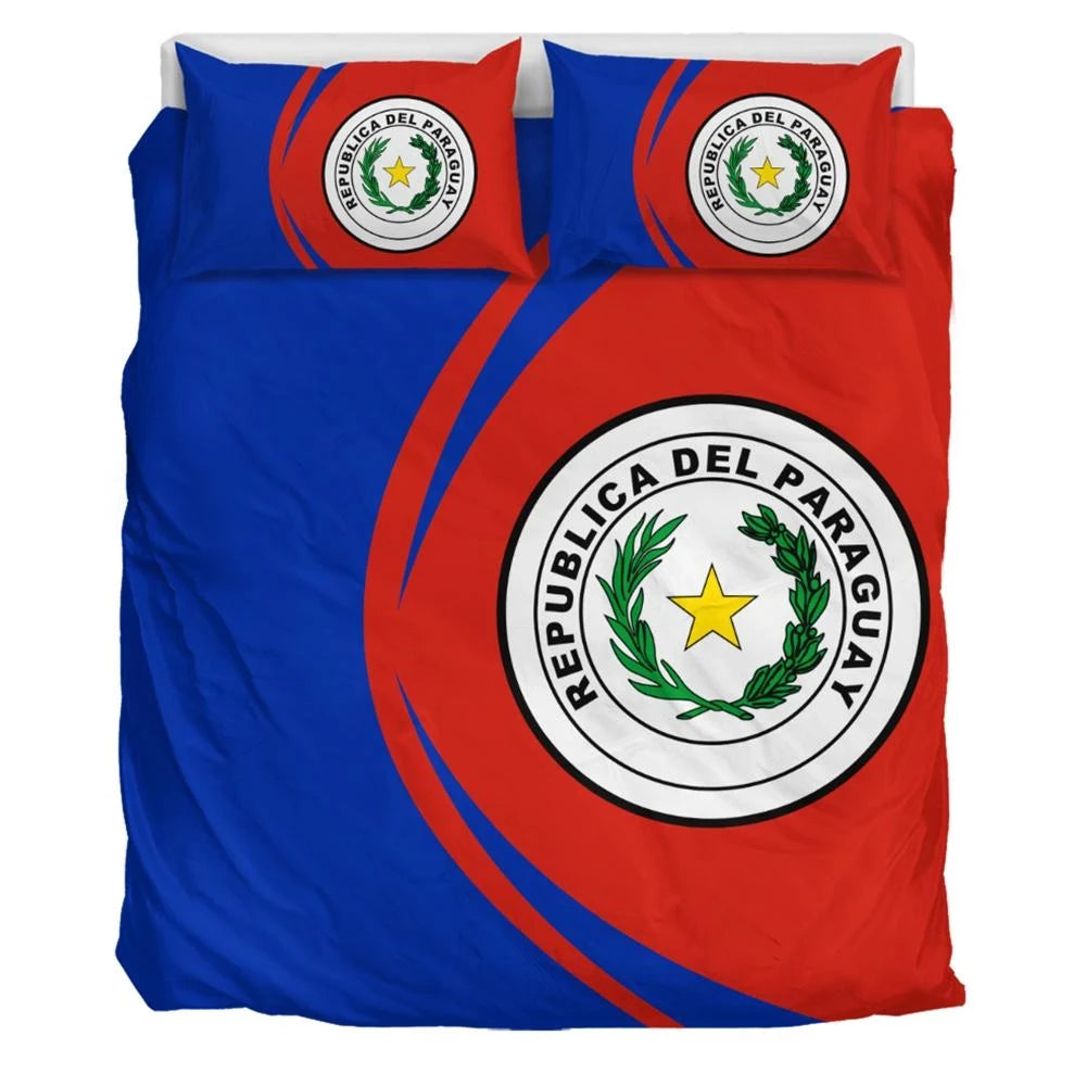 Paraguay Flag Coat Of Arms Bedding Set Circle RLT7
