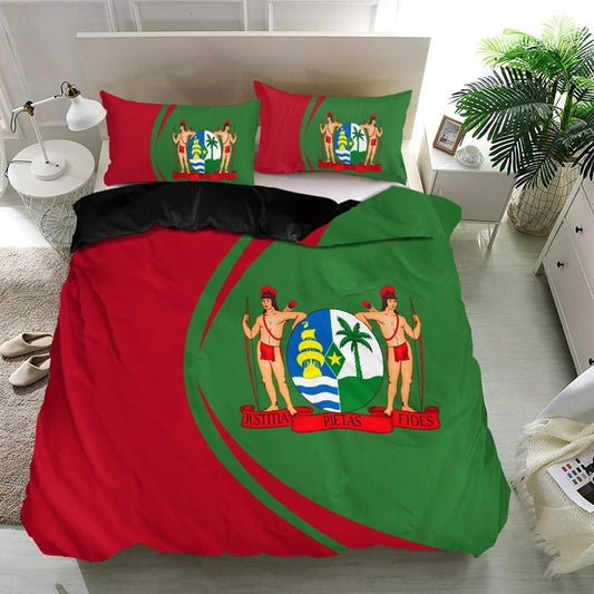 Suriname Flag Coat Of Arms Bedding Set Circle RLT7