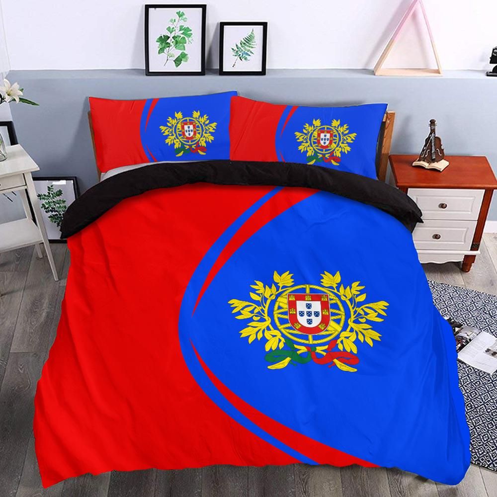 Portugal Flag Coat Of Arms Bedding Set Circle RLT7