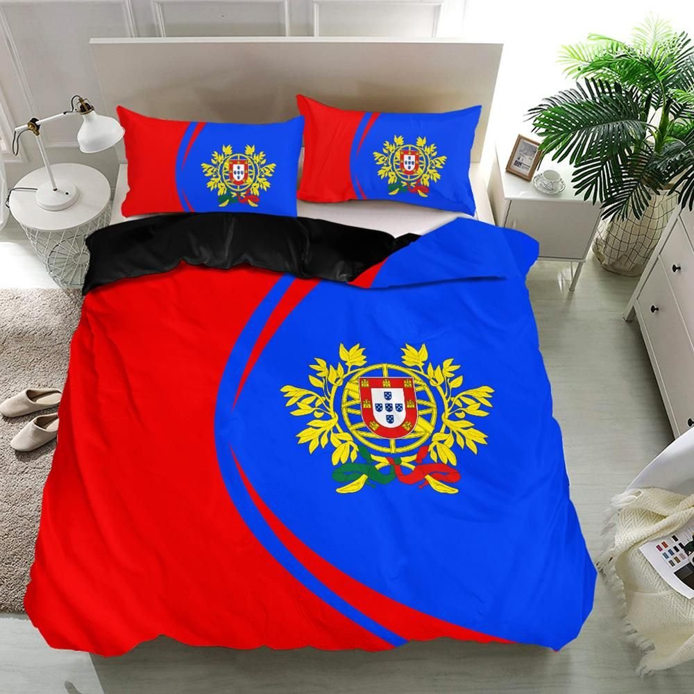 Portugal Flag Coat Of Arms Bedding Set Circle RLT7