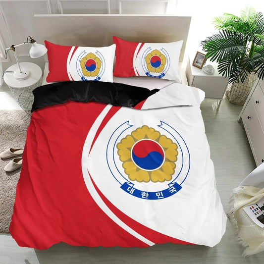South Korea Flag Coat Of Arms Bedding Set Circle RLT8