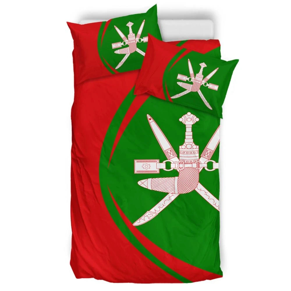 Oman Flag Coat Of Arms Bedding Set Circle RLT13