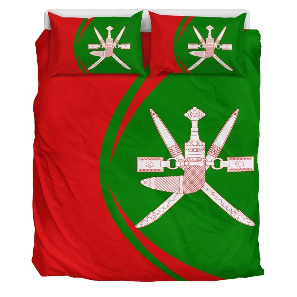 Oman Flag Coat Of Arms Bedding Set Circle RLT13