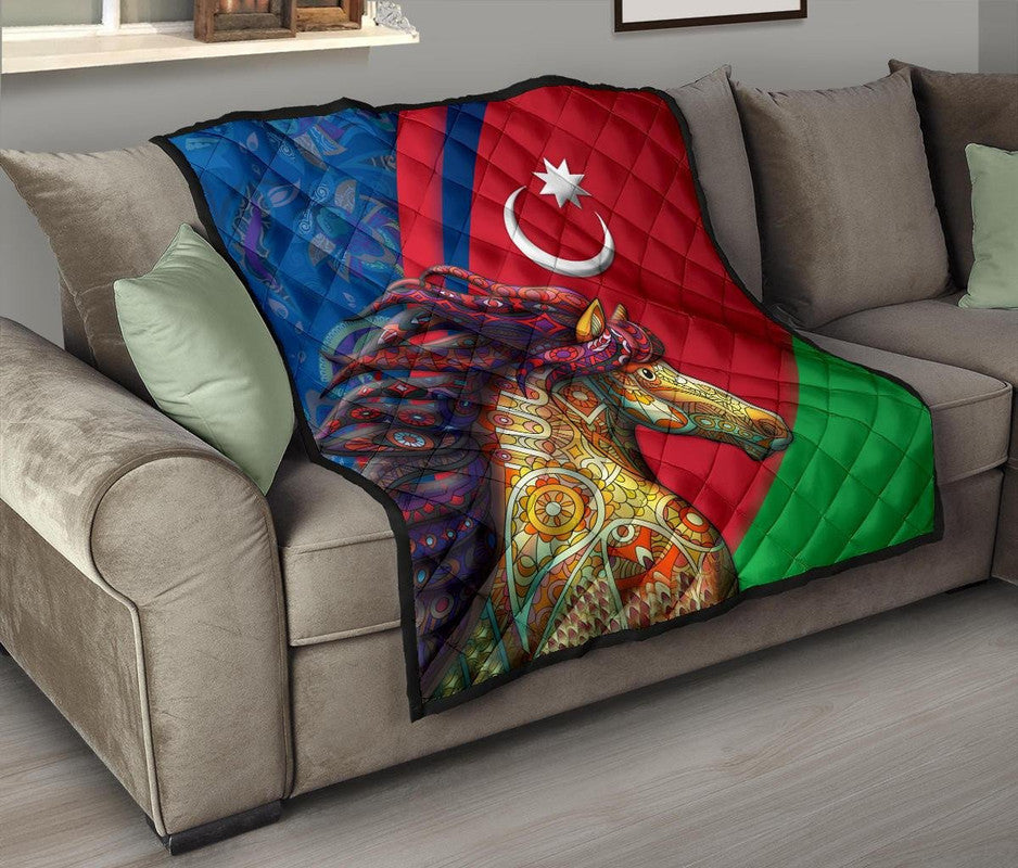 Azerbaijan Pride and Heritage Premium Quilt - Happy Independence Day RLT8