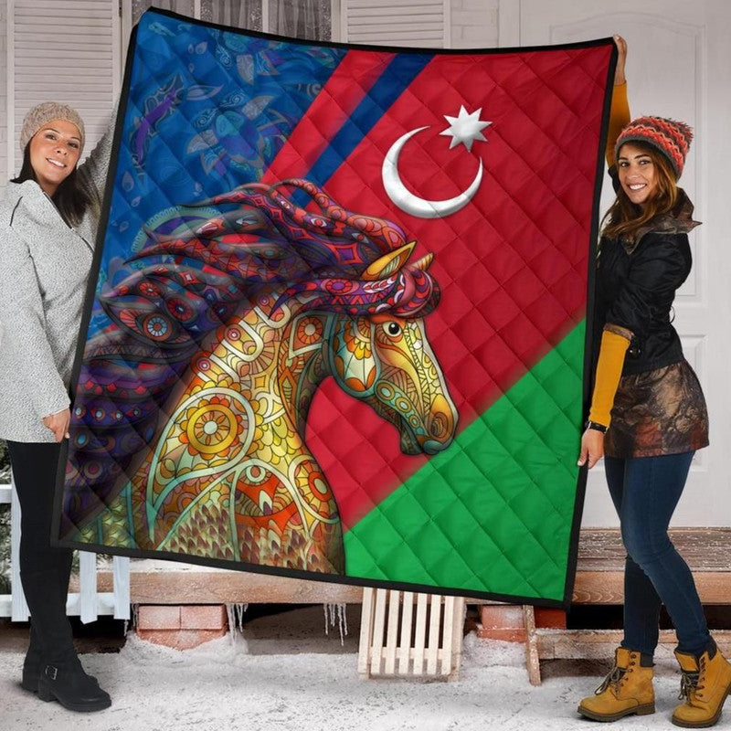 Azerbaijan Pride and Heritage Premium Quilt - Happy Independence Day RLT8