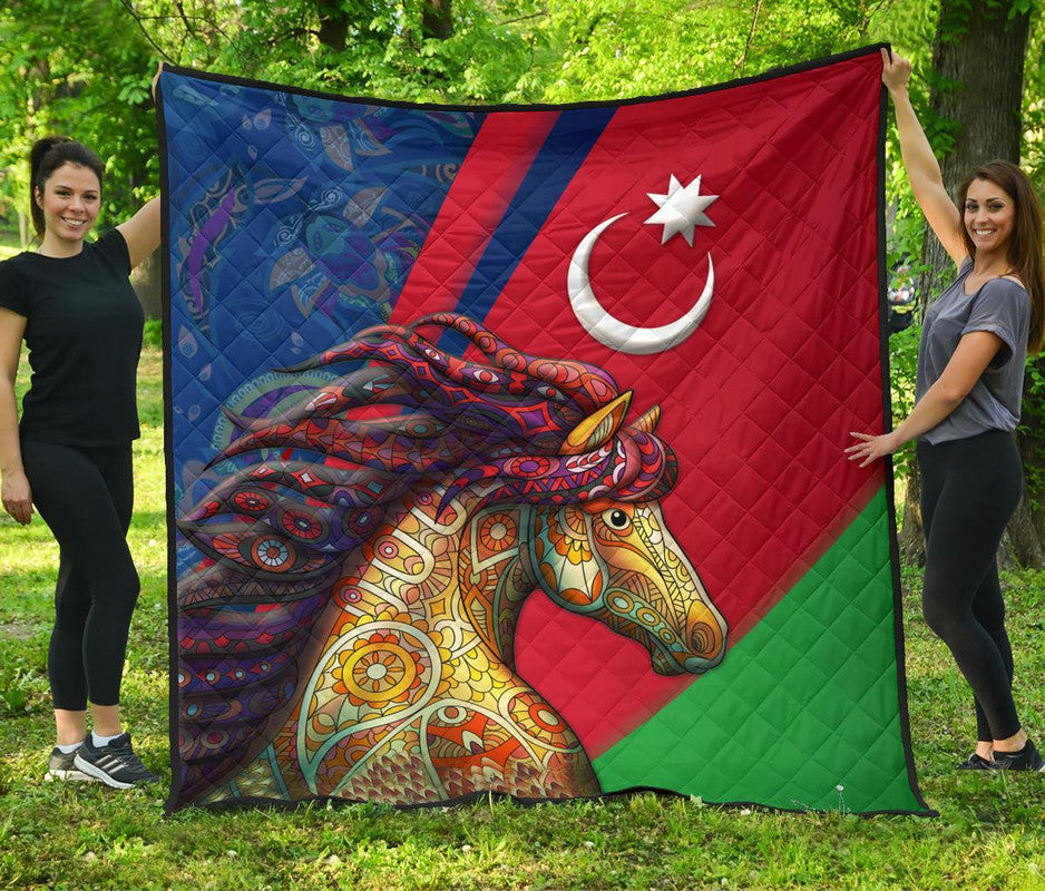 Azerbaijan Pride and Heritage Premium Quilt - Happy Independence Day RLT8