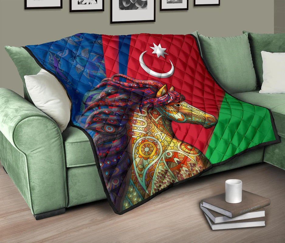 Azerbaijan Pride and Heritage Premium Quilt - Happy Independence Day RLT8