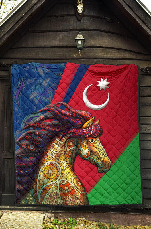 Azerbaijan Pride and Heritage Premium Quilt - Happy Independence Day RLT8