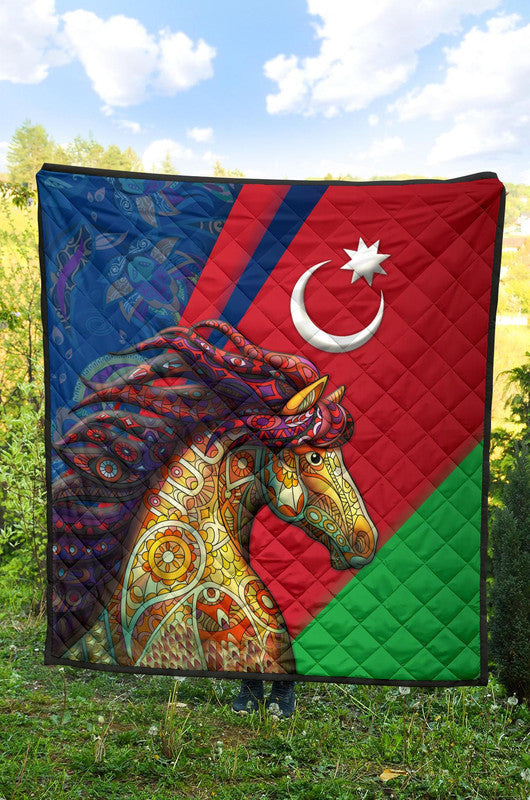 Azerbaijan Pride and Heritage Premium Quilt - Happy Independence Day RLT8