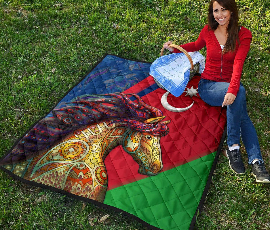 Azerbaijan Pride and Heritage Premium Quilt - Happy Independence Day RLT8