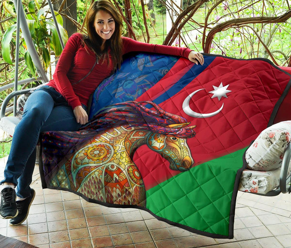 Azerbaijan Pride and Heritage Premium Quilt - Happy Independence Day RLT8