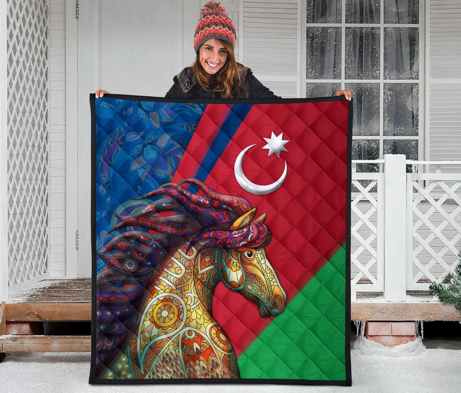 Azerbaijan Pride and Heritage Premium Quilt - Happy Independence Day RLT8