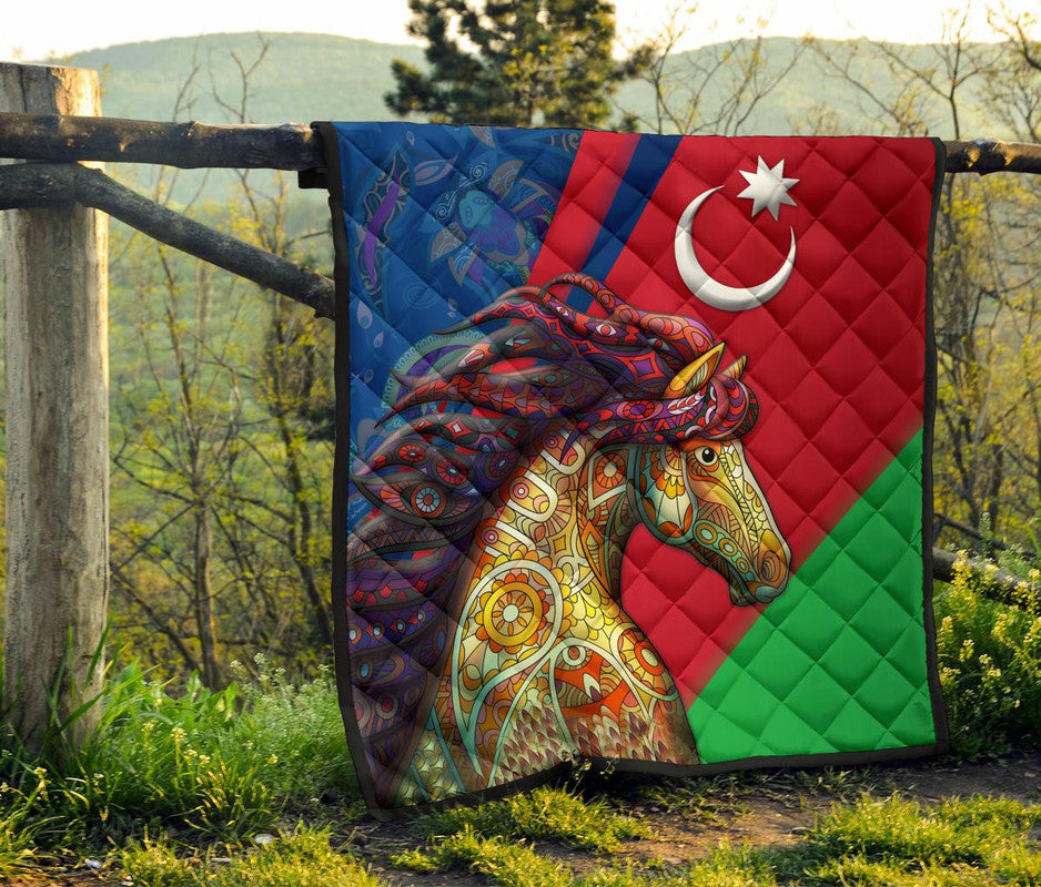 Azerbaijan Pride and Heritage Premium Quilt - Happy Independence Day RLT8